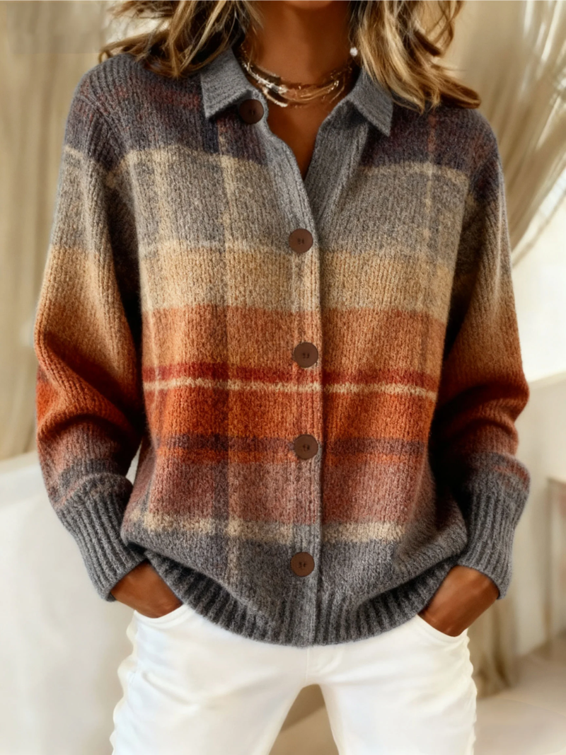 EVELYN | CHECKED KNIT CARDIGAN